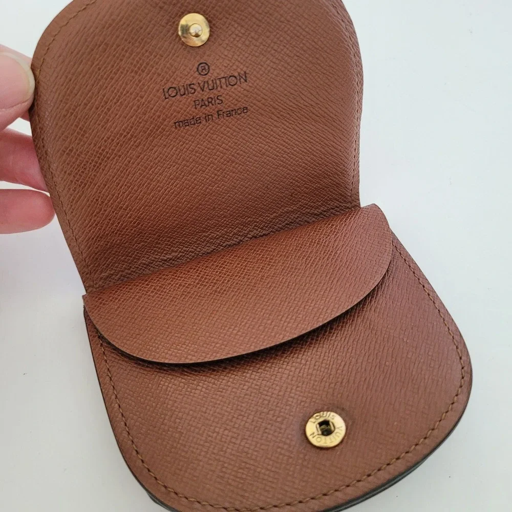 Louis Vuitton Monogram Porte Monnaie Gousset Coin Purse Wallet CT0050 Brown